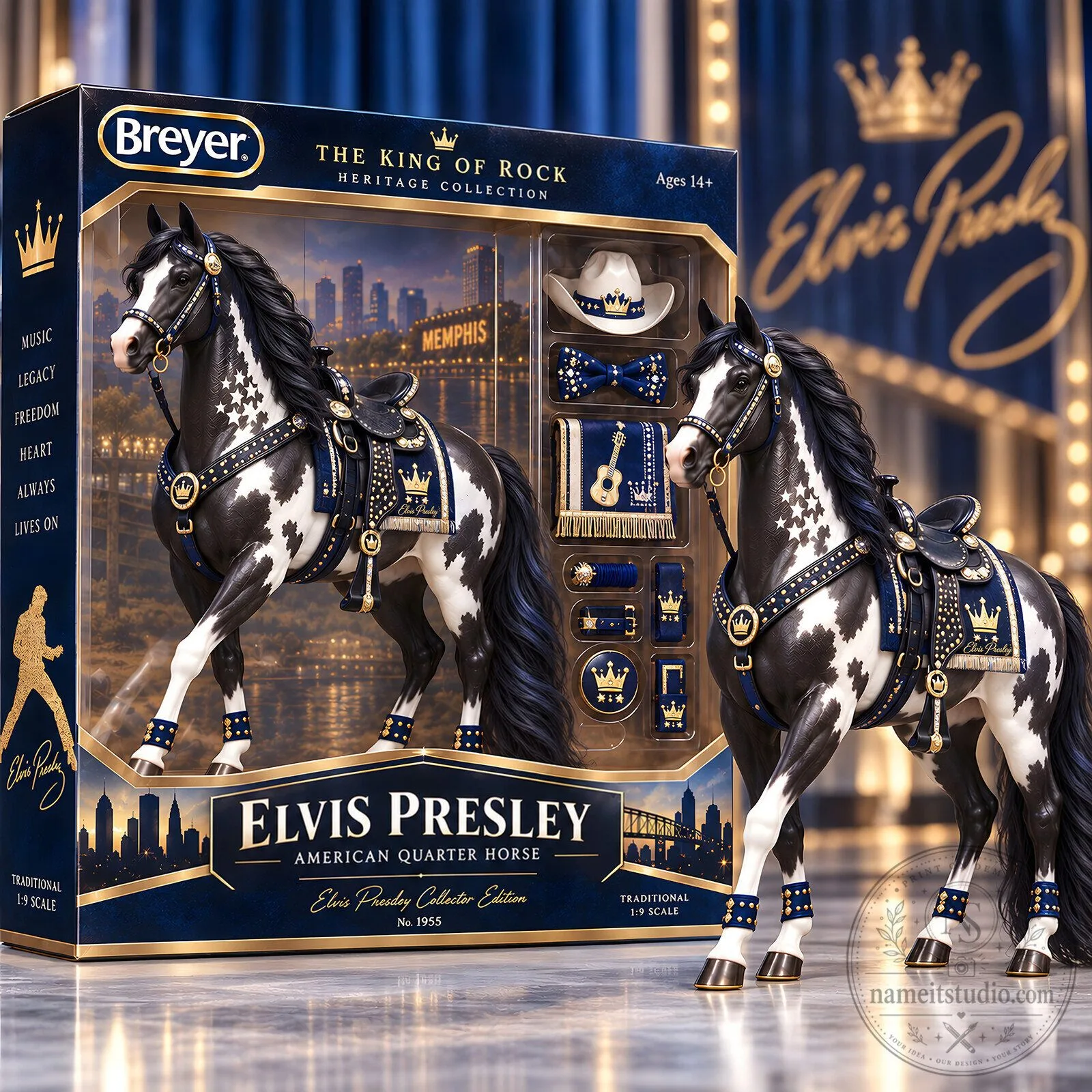 Elvis Presley American Quarter Horse Collectible Figurine Set