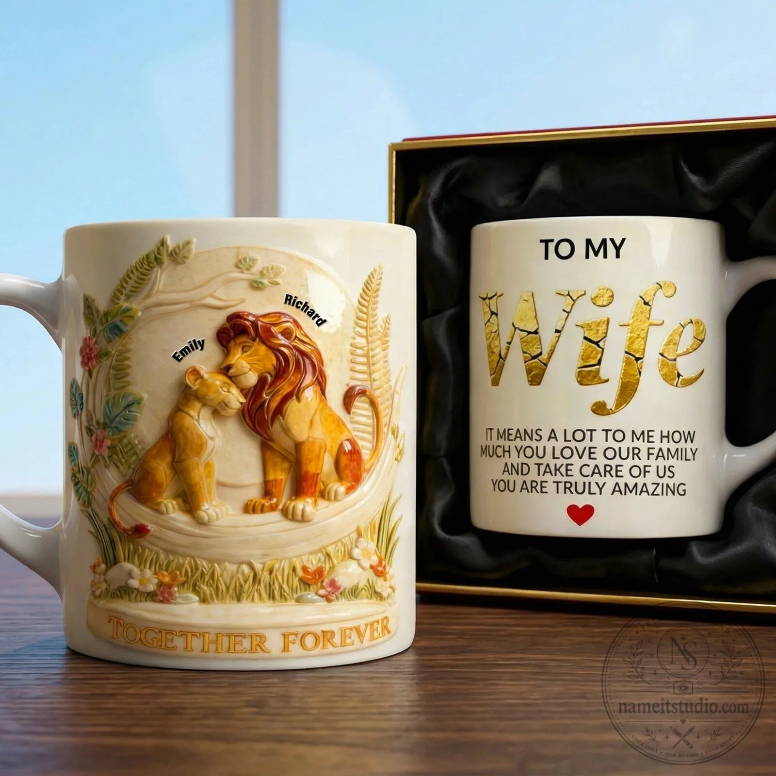 Lion King Together Forever Personalized Coffee Mug for Wife 9 Lion King Together Forever Personalized Coffee Mug for Wife