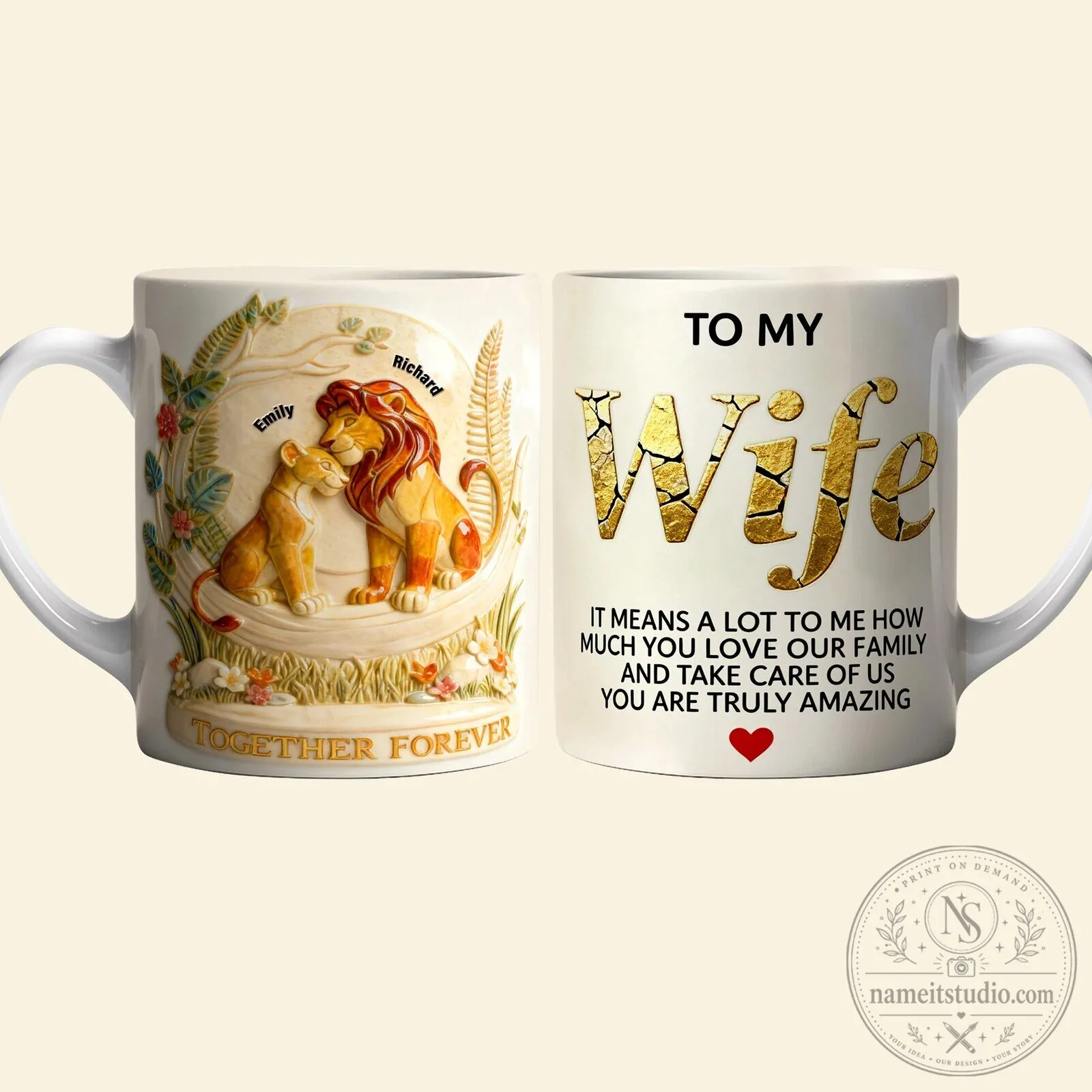Lion King Together Forever Personalized Coffee Mug for Wife 11 Lion King Together Forever Personalized Coffee Mug for Wife