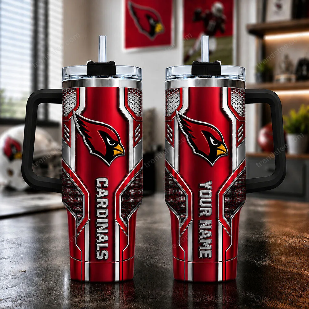 Arizona Cardinals NFL Team Logo Personalized Stainless Steel Tumbler