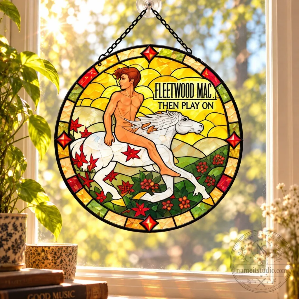 Fleetwood Mac Then Play On Album Art Stained Glass Suncatcher Fleetwood Mac Then Play On Album Art Stained Glass Suncatcher
