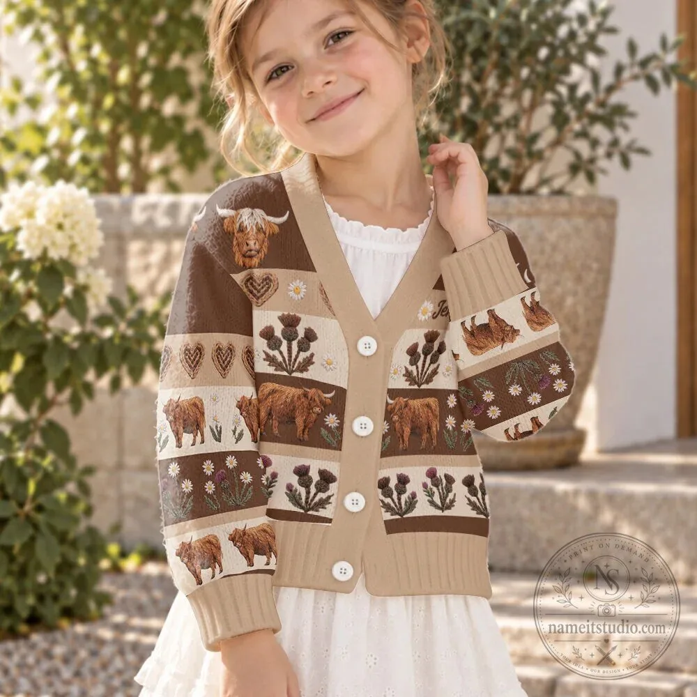 Personalized Highland Cow Knitted Cardigan Sweater for Women 21 Personalized Highland Cow Knitted Cardigan Sweater for Women