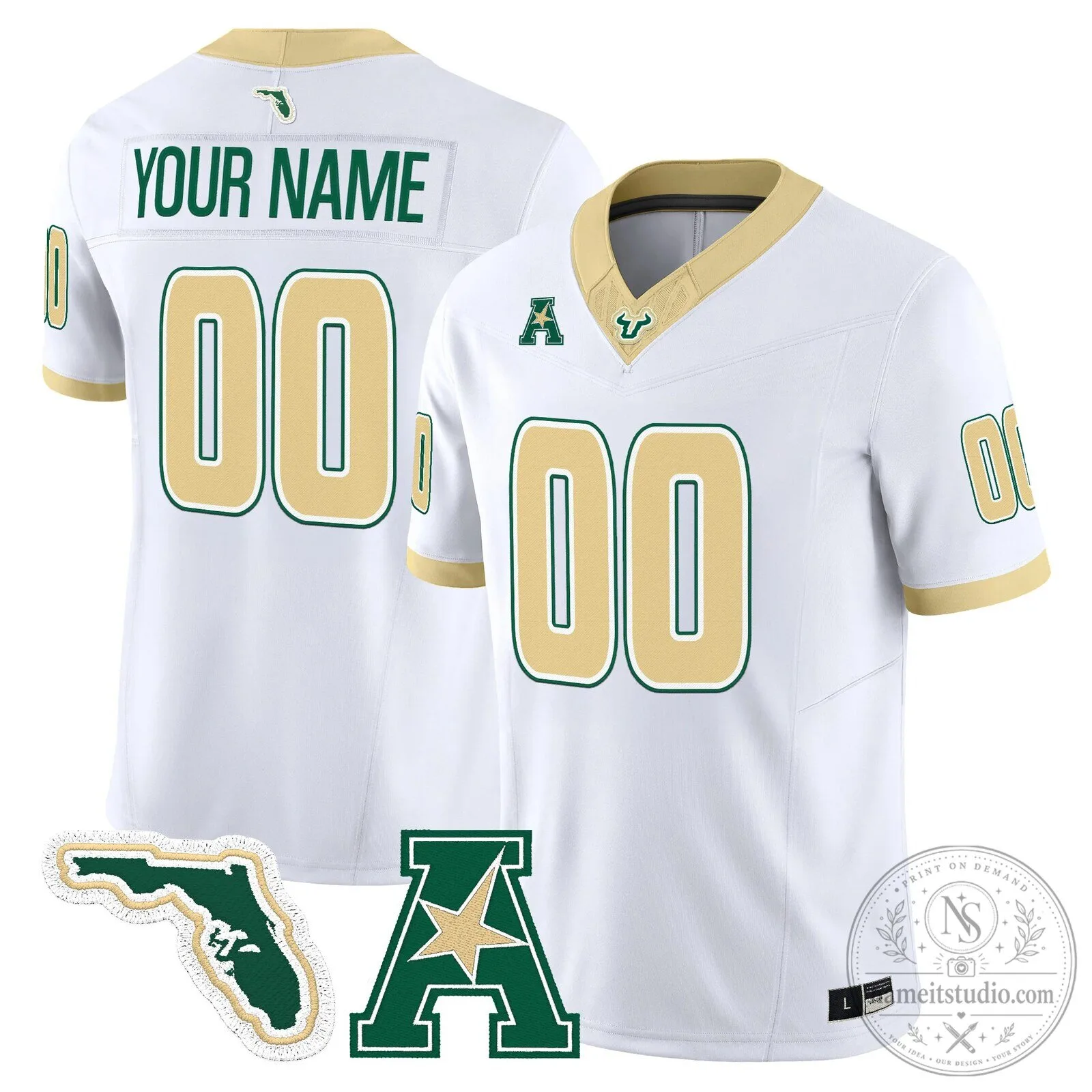 South Florida Bulls The Gold Standard Custom Football Jersey