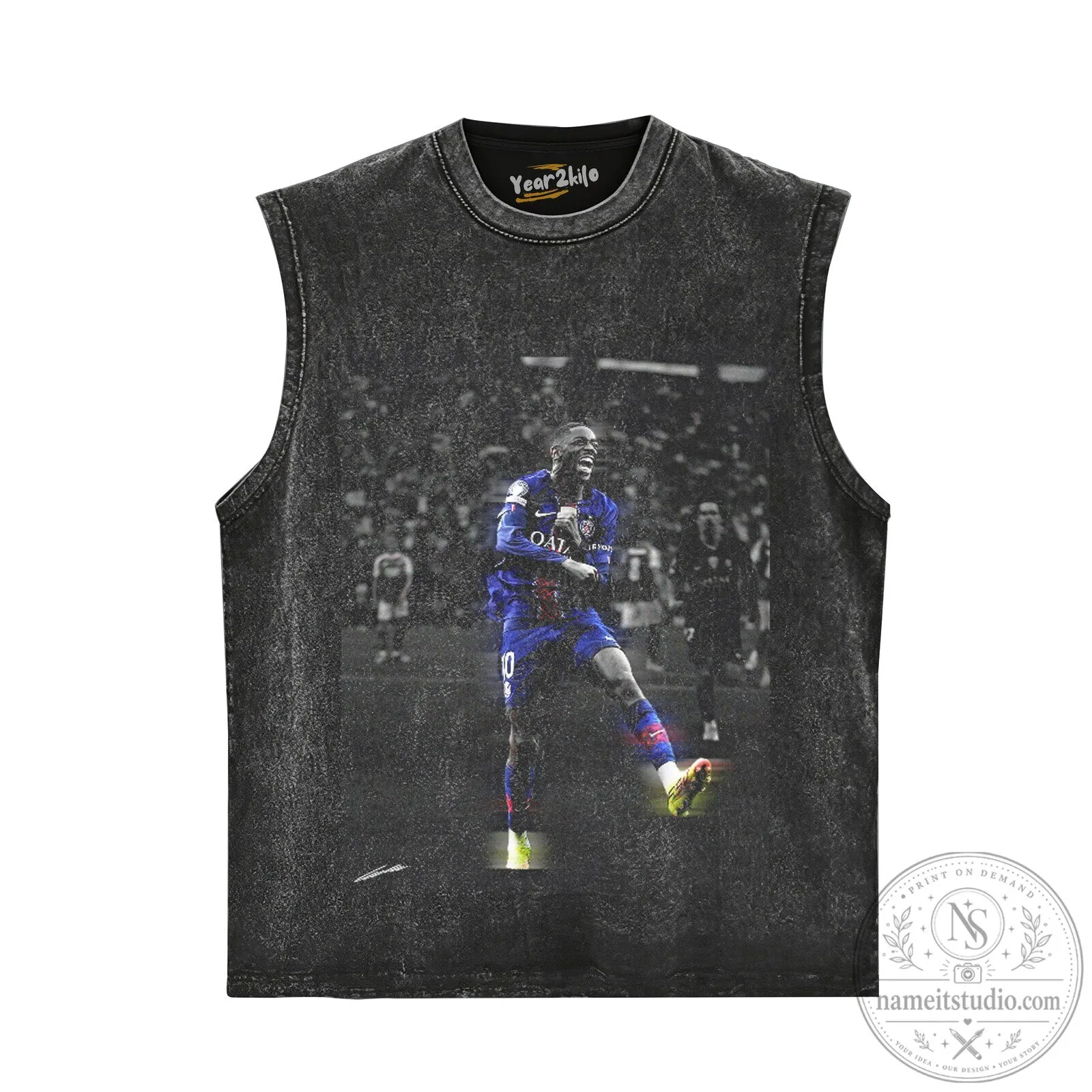 Ousmane Dembélé Football Player Graphic Print Black T-Shirt 13 Ousmane Dembélé Football Player Graphic Print Black T-Shirt