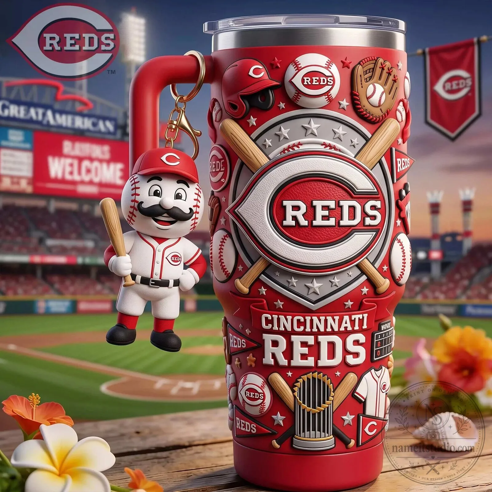 Cincinnati Reds Baseball Team Stainless Steel Insulated Tumbler 5 Cincinnati Reds Baseball Team Stainless Steel Insulated Tumbler