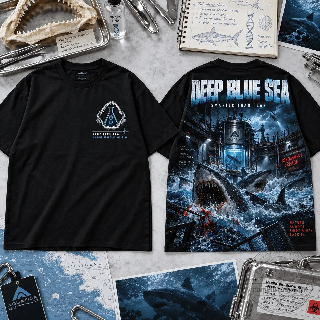 Deep Blue Sea Smarter Than Fear Shark Horror Movie Fan T-Shirt