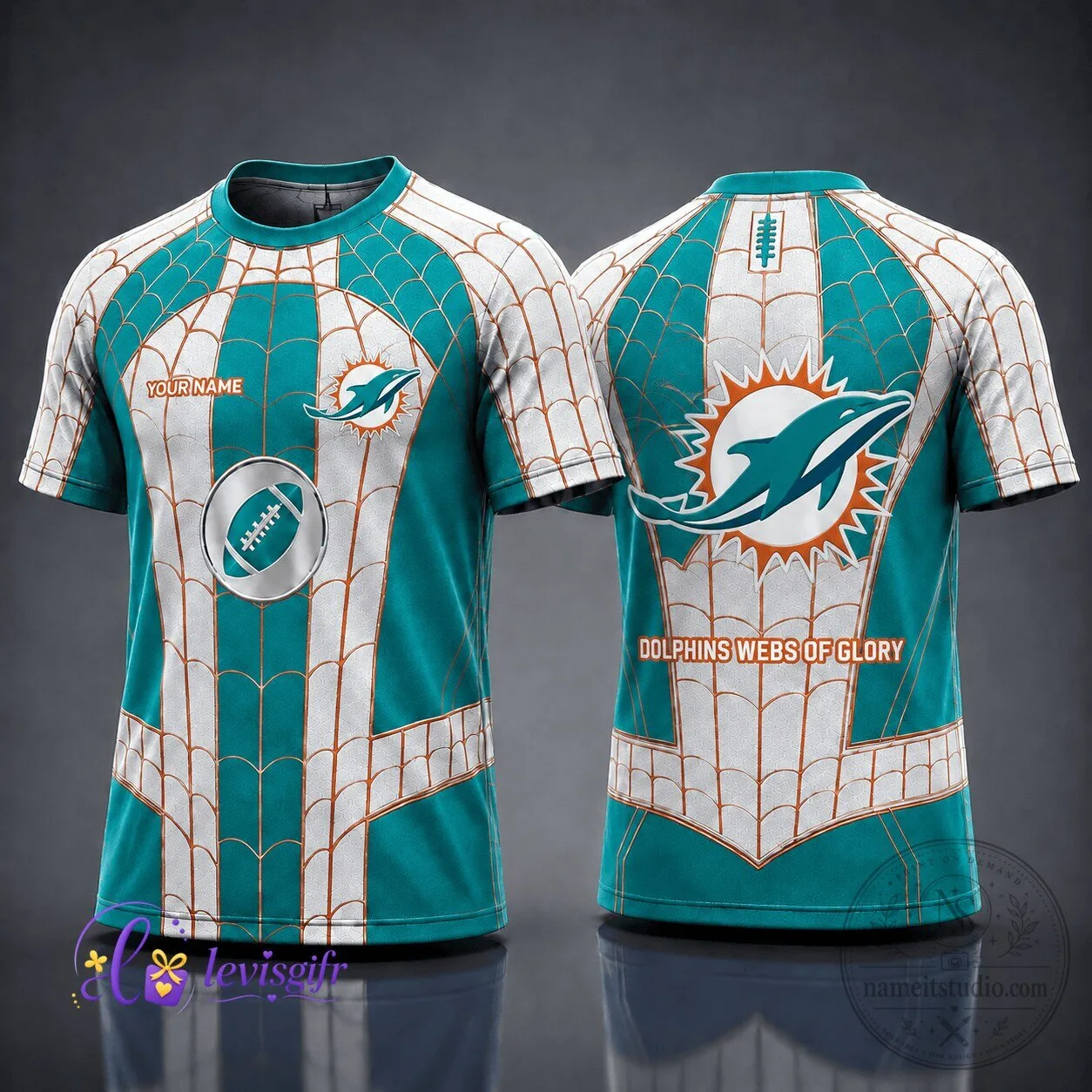 Miami Football Dolphins Spider-Man Personalized Fan Jersey