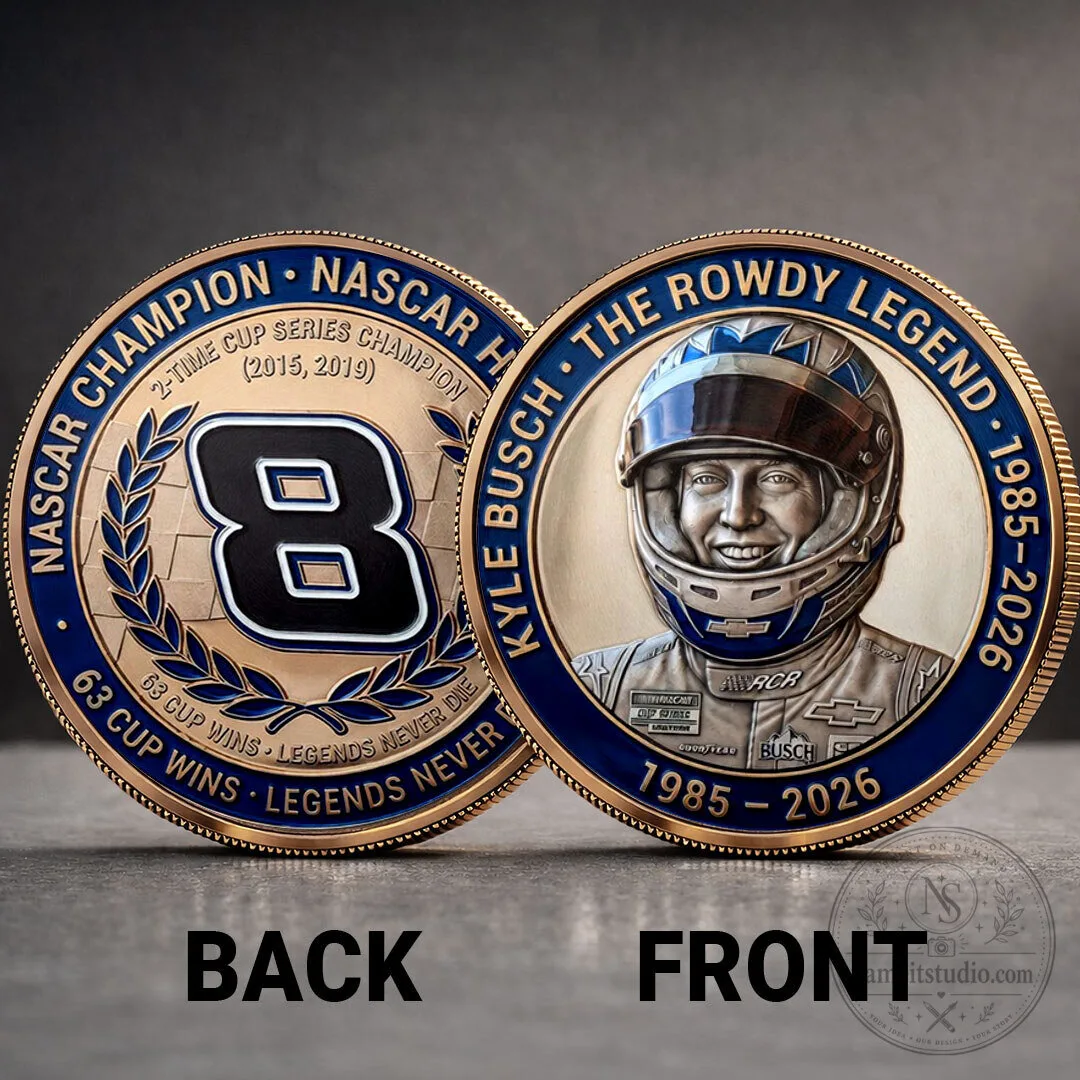 Kyle Busch The Rowdy Legend NASCAR Commemorative Champion Coin 7 Kyle Busch The Rowdy Legend NASCAR Commemorative Champion Coin
