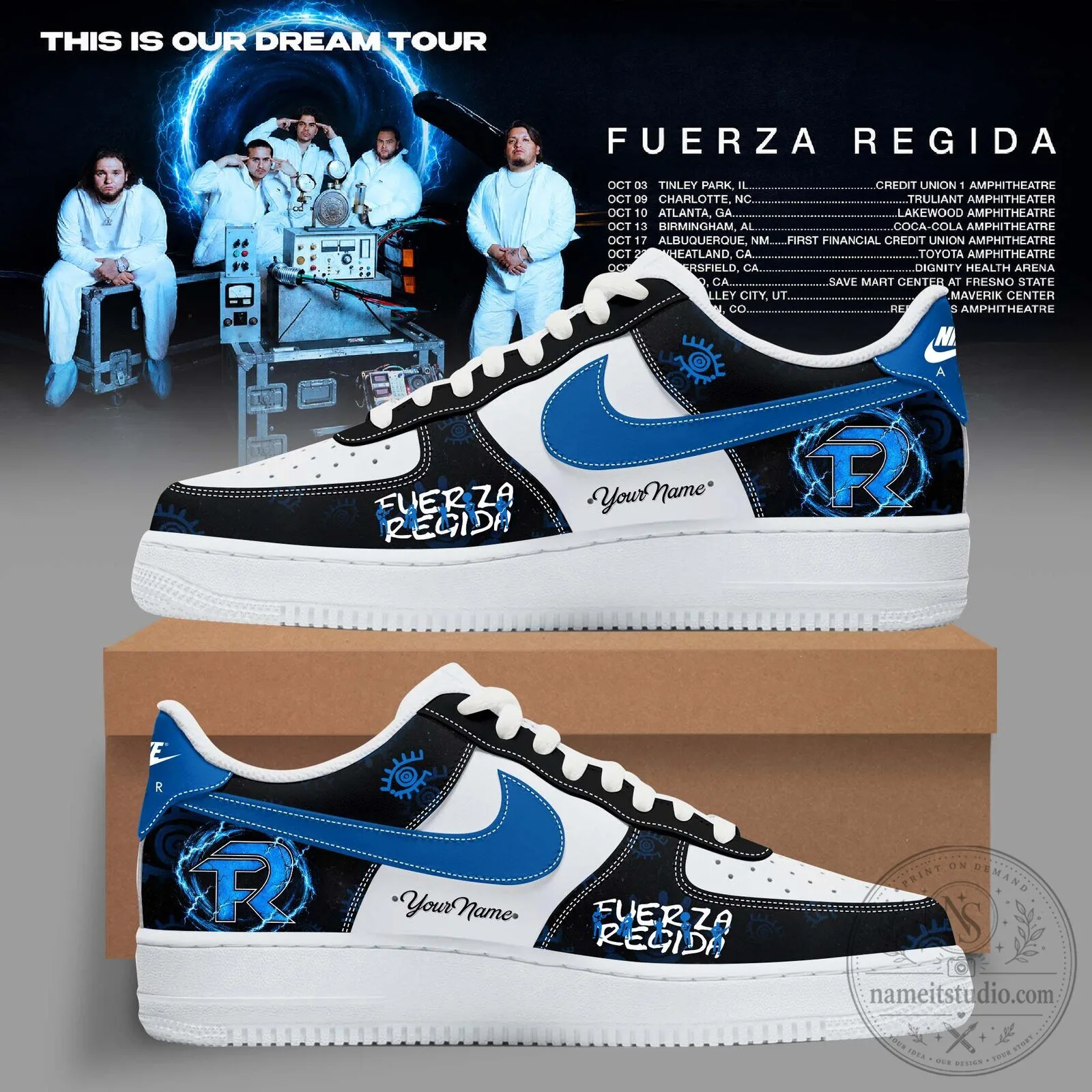 Fuerza Regida This Is Our Dream Tour Custom Name Sneakers