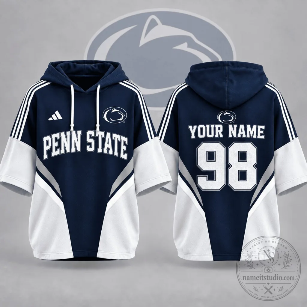 Penn State Nittany Lions Personalized Short Sleeve Hoodie Penn State Nittany Lions Personalized Short Sleeve Hoodie