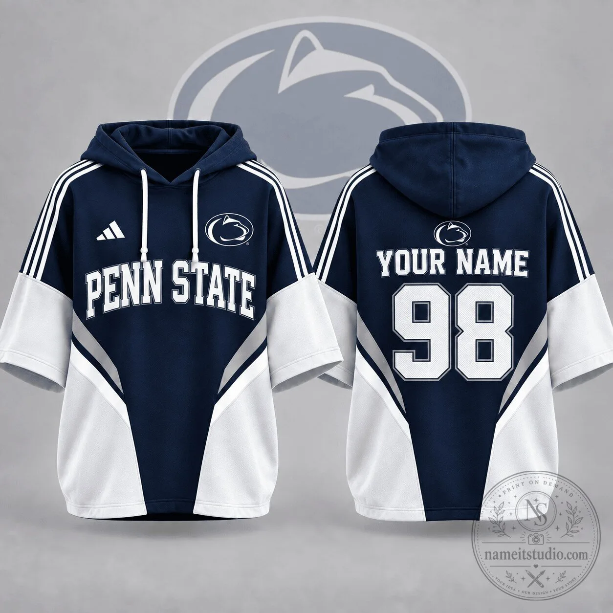 Penn State Nittany Lions Personalized Short Sleeve Hoodie