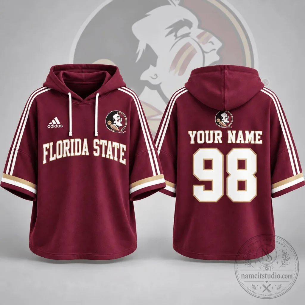 Florida State Seminoles Personalized Short Sleeve Hoodie Jersey Florida State Seminoles Personalized Short Sleeve Hoodie Jersey