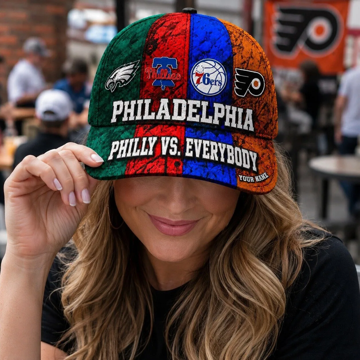 Philadelphia Sports Teams Versus Everybody Personalized Baseball Cap Hat 13 Philadelphia Sports Teams Versus Everybody Personalized Baseball Cap Hat