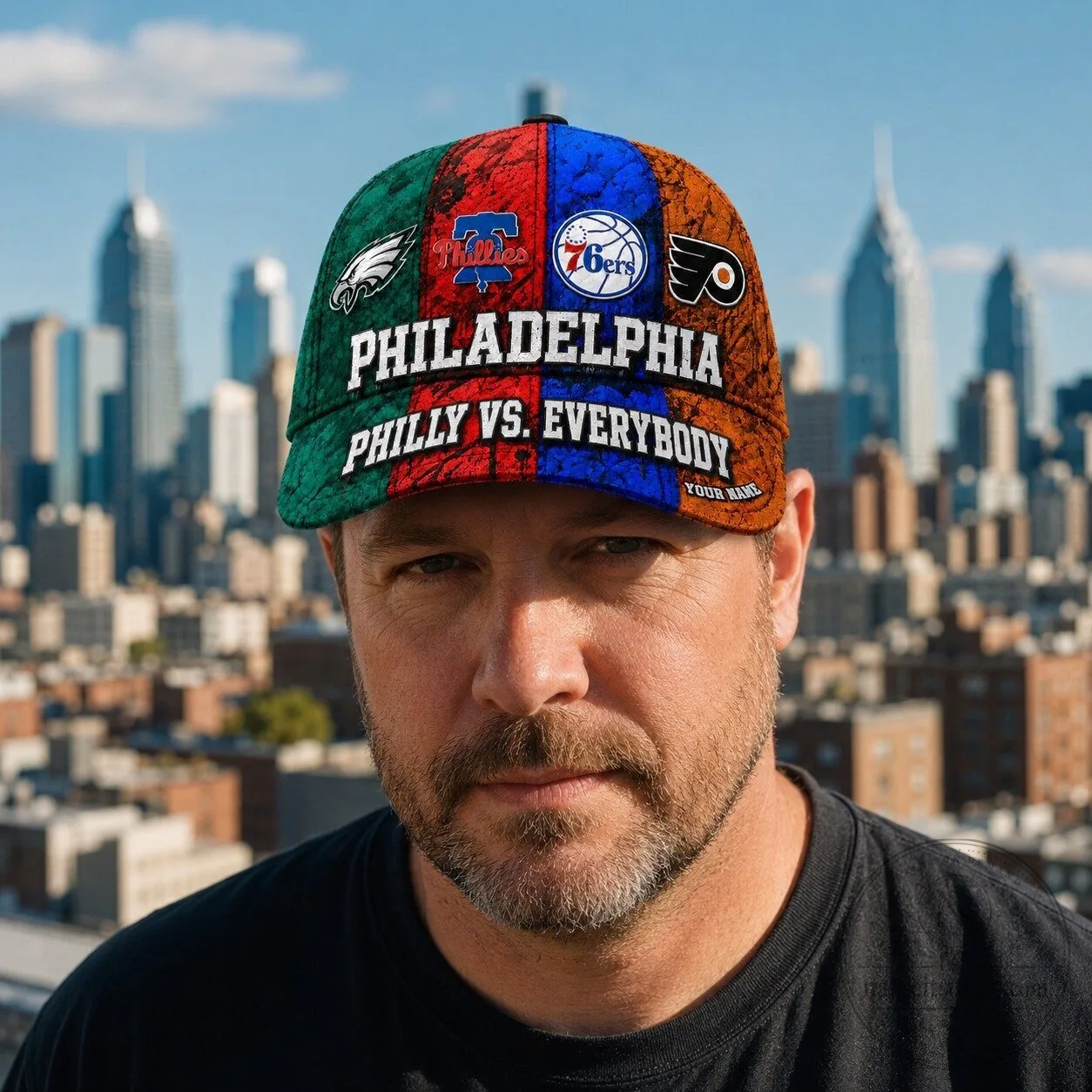 Philadelphia Sports Teams Versus Everybody Personalized Baseball Cap Hat 14 Philadelphia Sports Teams Versus Everybody Personalized Baseball Cap Hat