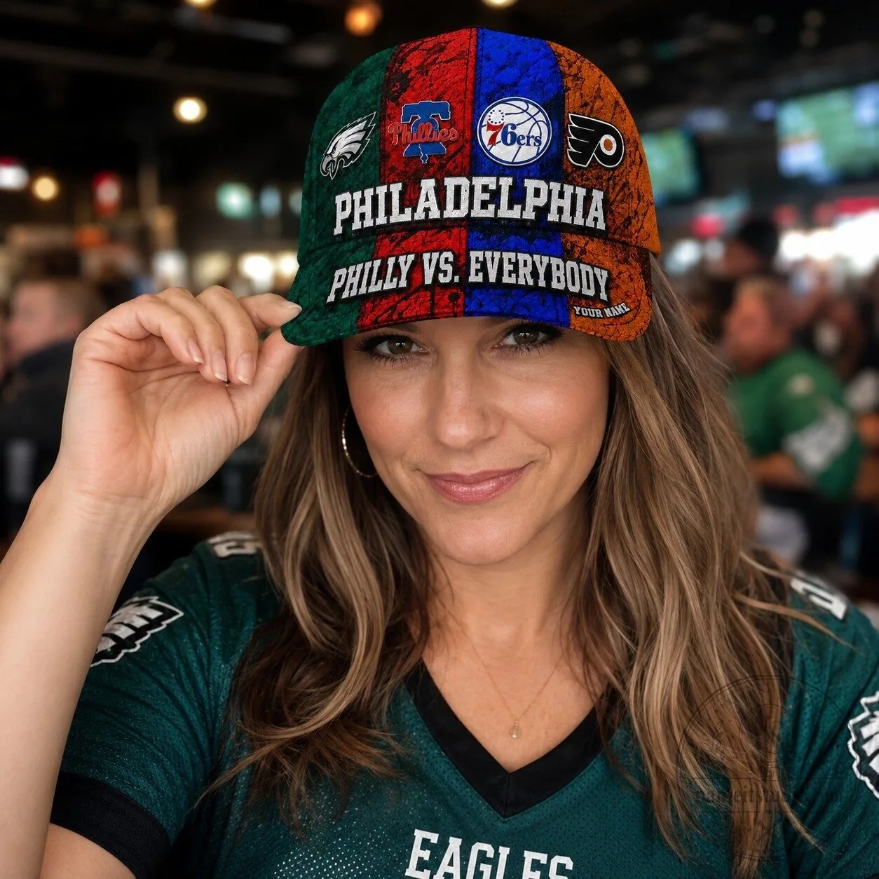 Philadelphia Sports Teams Versus Everybody Personalized Baseball Cap Hat 15 Philadelphia Sports Teams Versus Everybody Personalized Baseball Cap Hat
