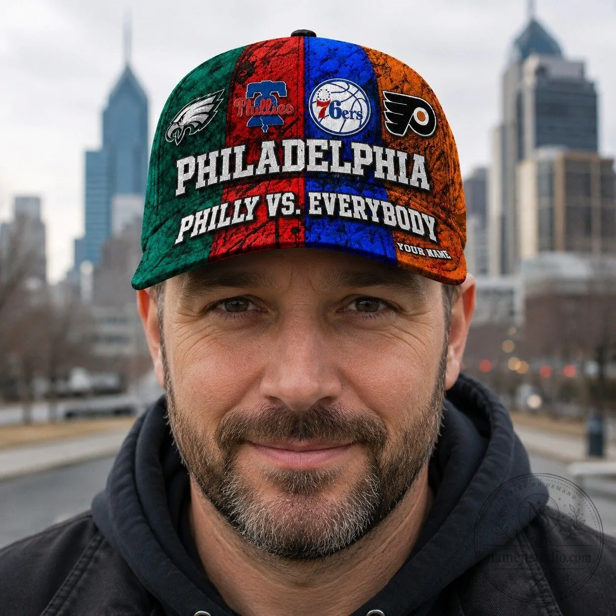 Philadelphia Sports Teams Versus Everybody Personalized Baseball Cap Hat 16 Philadelphia Sports Teams Versus Everybody Personalized Baseball Cap Hat