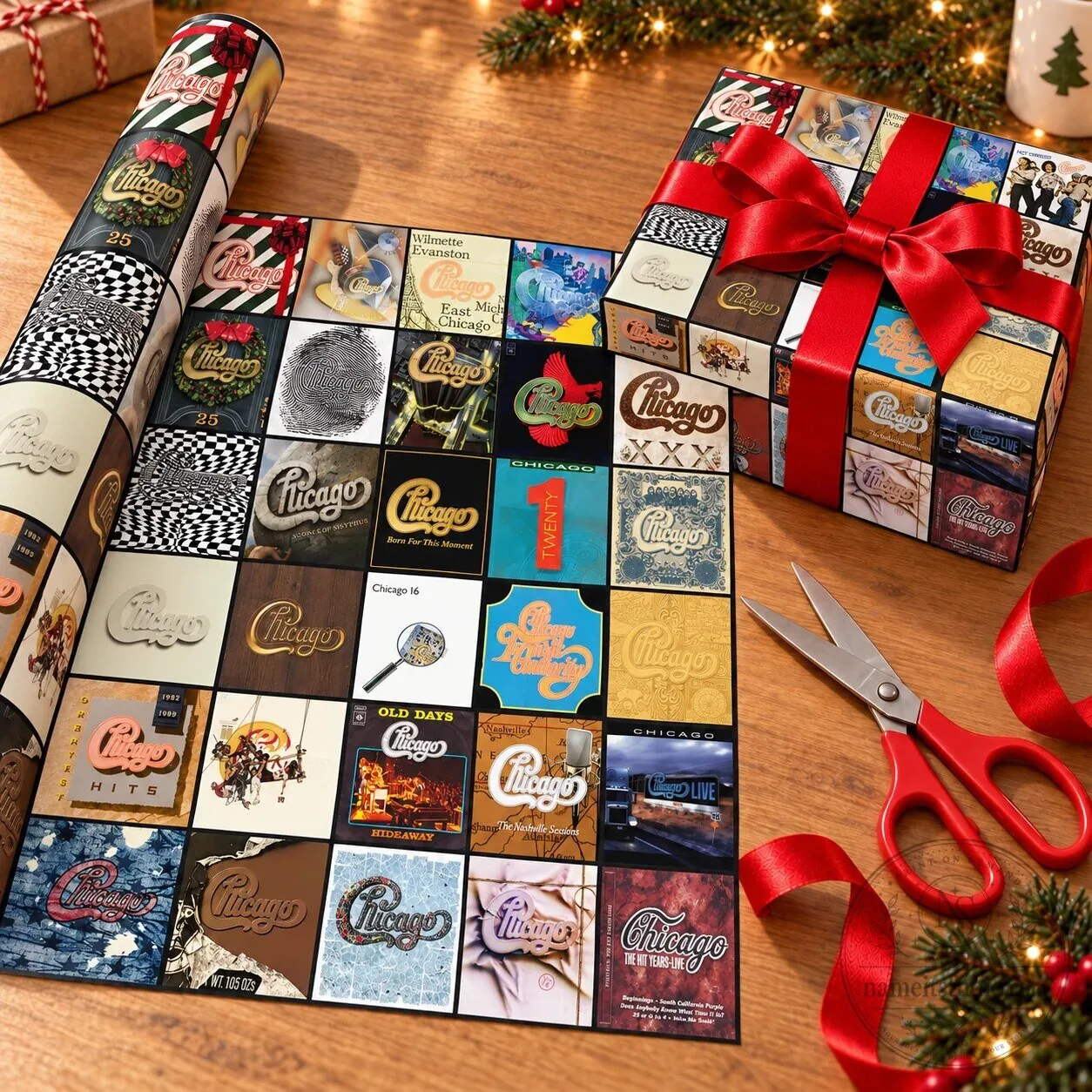 Chicago Band Album Covers Music Collage Wrapping Paper Roll 4 Chicago Band Album Covers Music Collage Wrapping Paper Roll