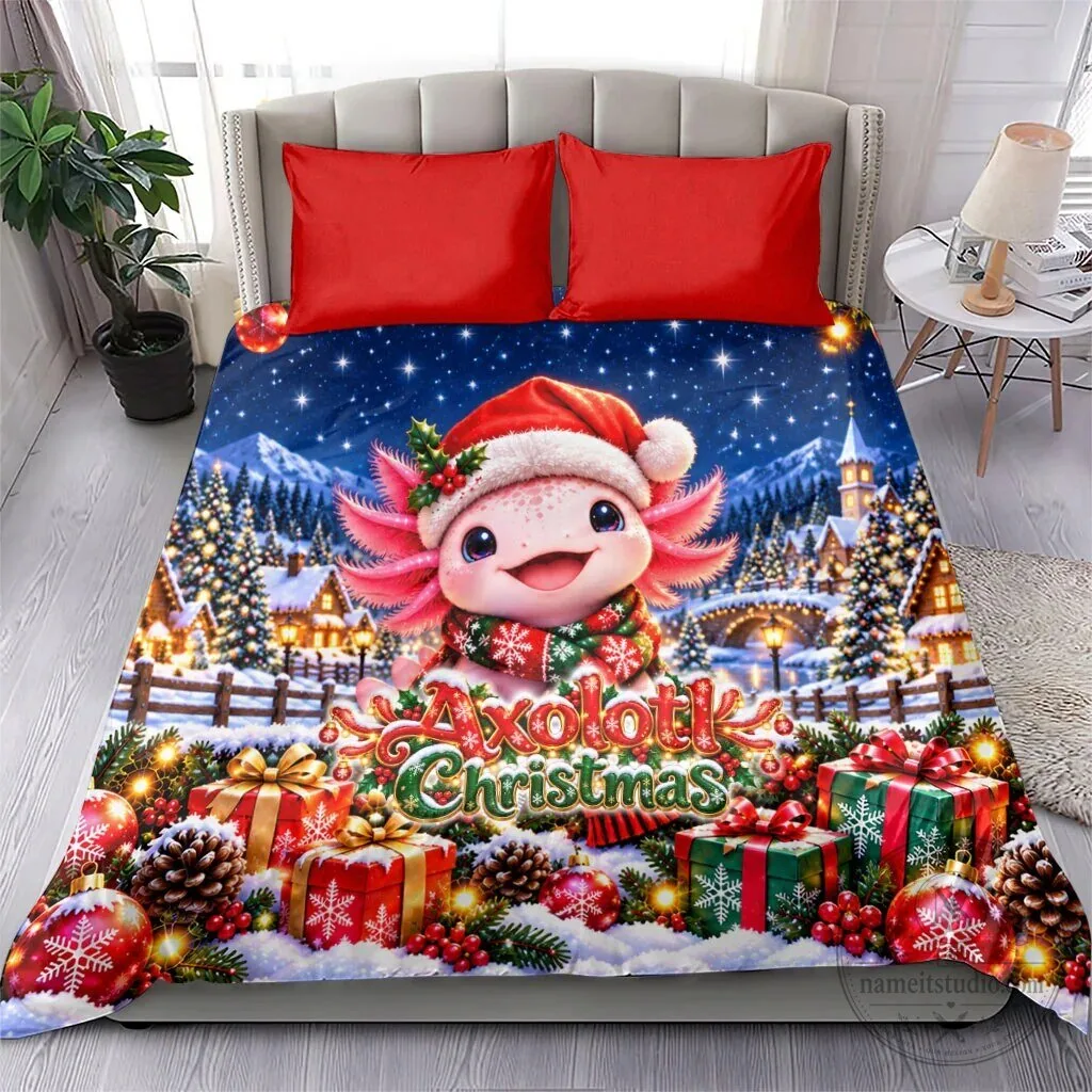 Axolotl Christmas Winter Wonderland Holiday Bedding Set 12 Axolotl Christmas Winter Wonderland Holiday Bedding Set
