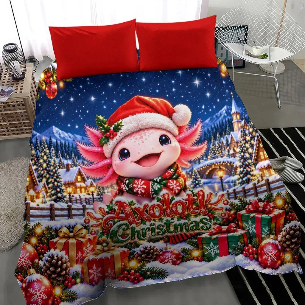 Axolotl Christmas Winter Wonderland Holiday Bedding Set 13 Axolotl Christmas Winter Wonderland Holiday Bedding Set