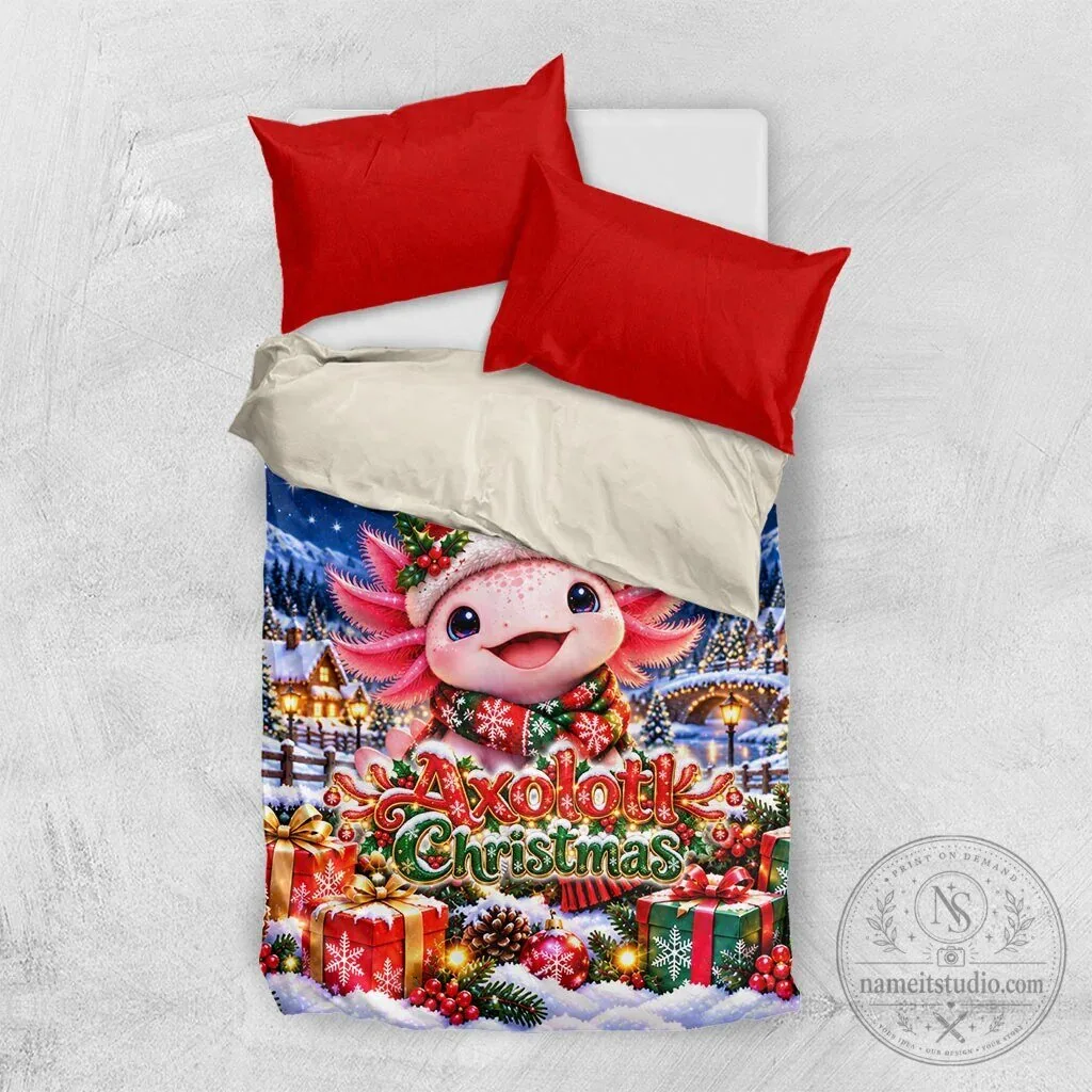Axolotl Christmas Winter Wonderland Holiday Bedding Set 15 Axolotl Christmas Winter Wonderland Holiday Bedding Set