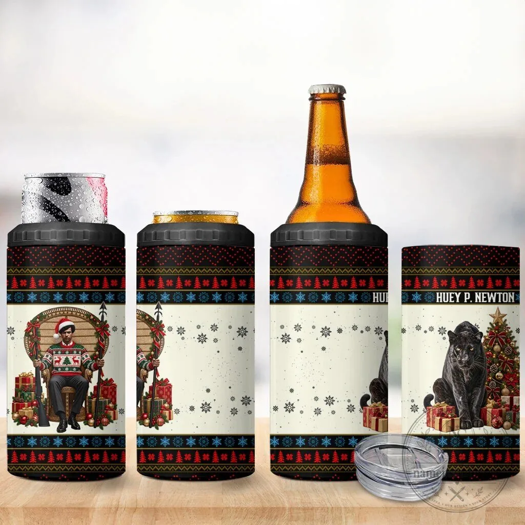 Huey P. Newton Black Panther Christmas Ugly Sweater Can Cooler Tumbler 8 Huey P. Newton Black Panther Christmas Ugly Sweater Can Cooler Tumbler