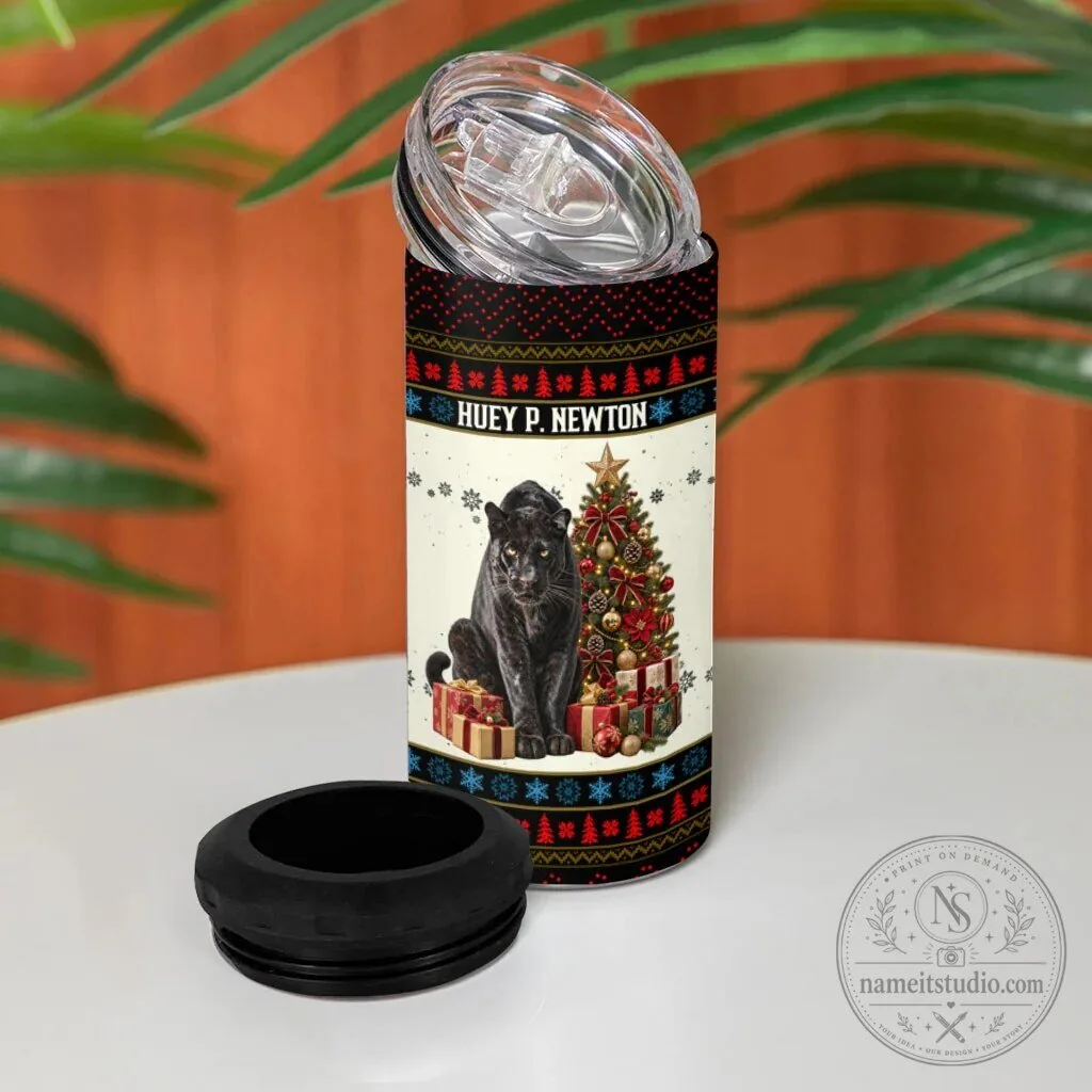 Huey P. Newton Black Panther Christmas Ugly Sweater Can Cooler Tumbler 10 Huey P. Newton Black Panther Christmas Ugly Sweater Can Cooler Tumbler