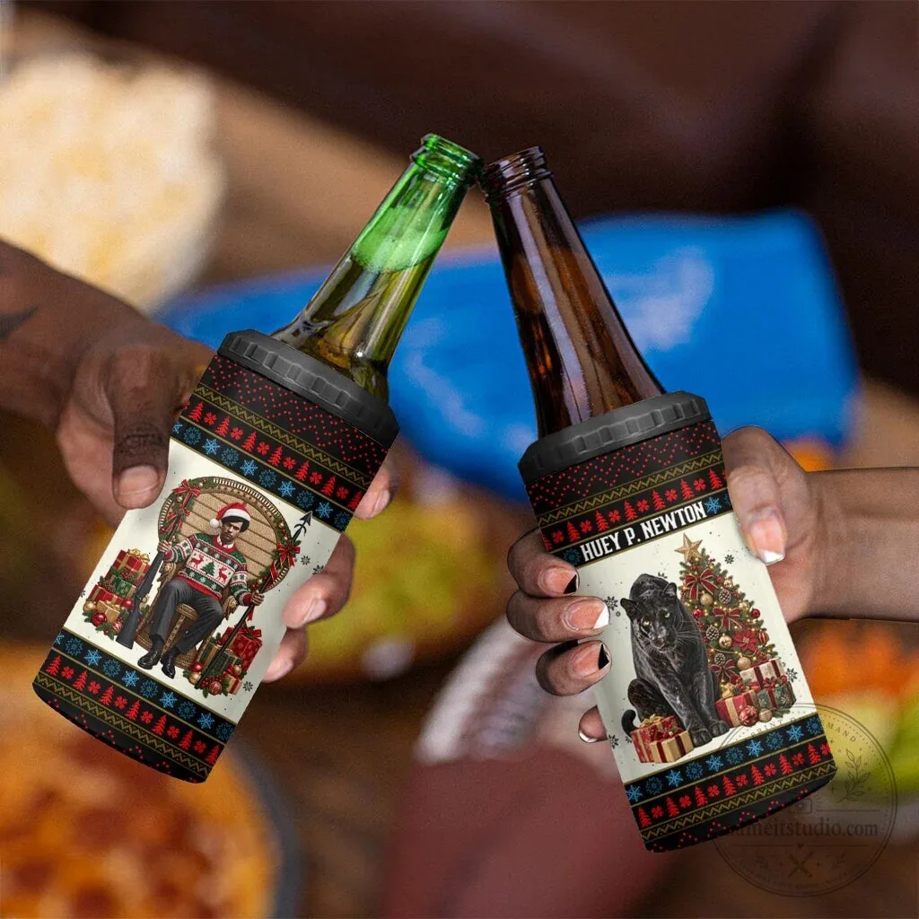 Huey P. Newton Black Panther Christmas Ugly Sweater Can Cooler Tumbler 12 Huey P. Newton Black Panther Christmas Ugly Sweater Can Cooler Tumbler