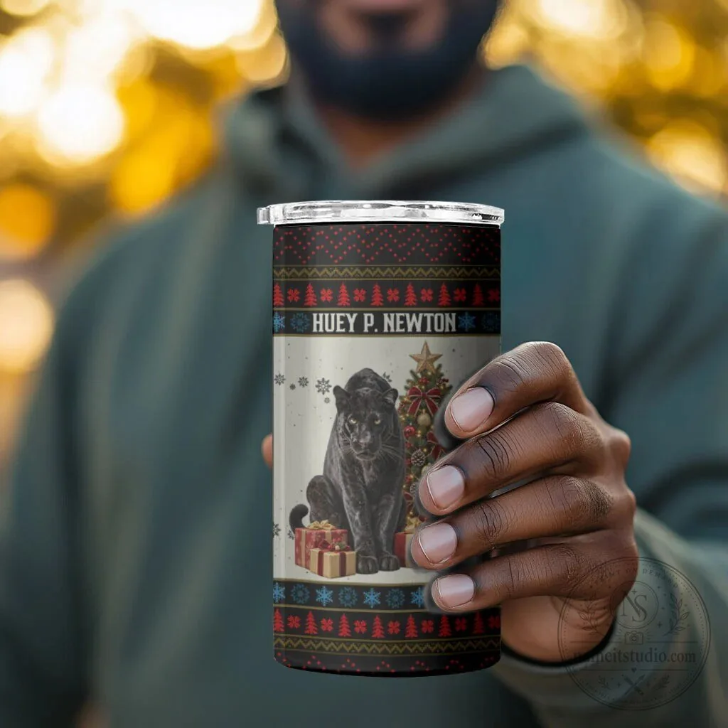 Huey P. Newton Black Panther Christmas Ugly Sweater Can Cooler Tumbler 13 Huey P. Newton Black Panther Christmas Ugly Sweater Can Cooler Tumbler