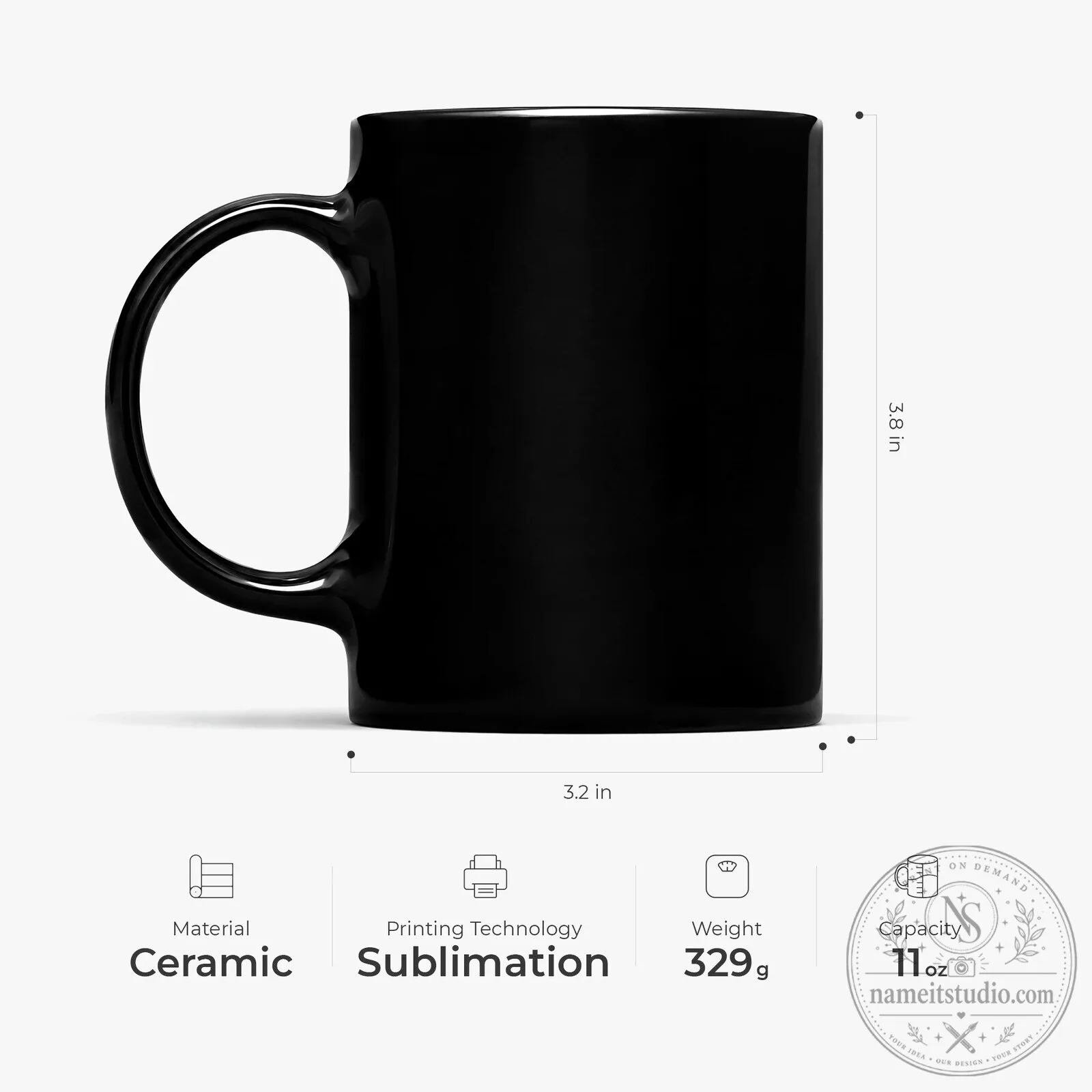 Personalized Daddy We Love You Golden Fists Black Coffee Mug 9 Personalized Daddy We Love You Golden Fists Black Coffee Mug