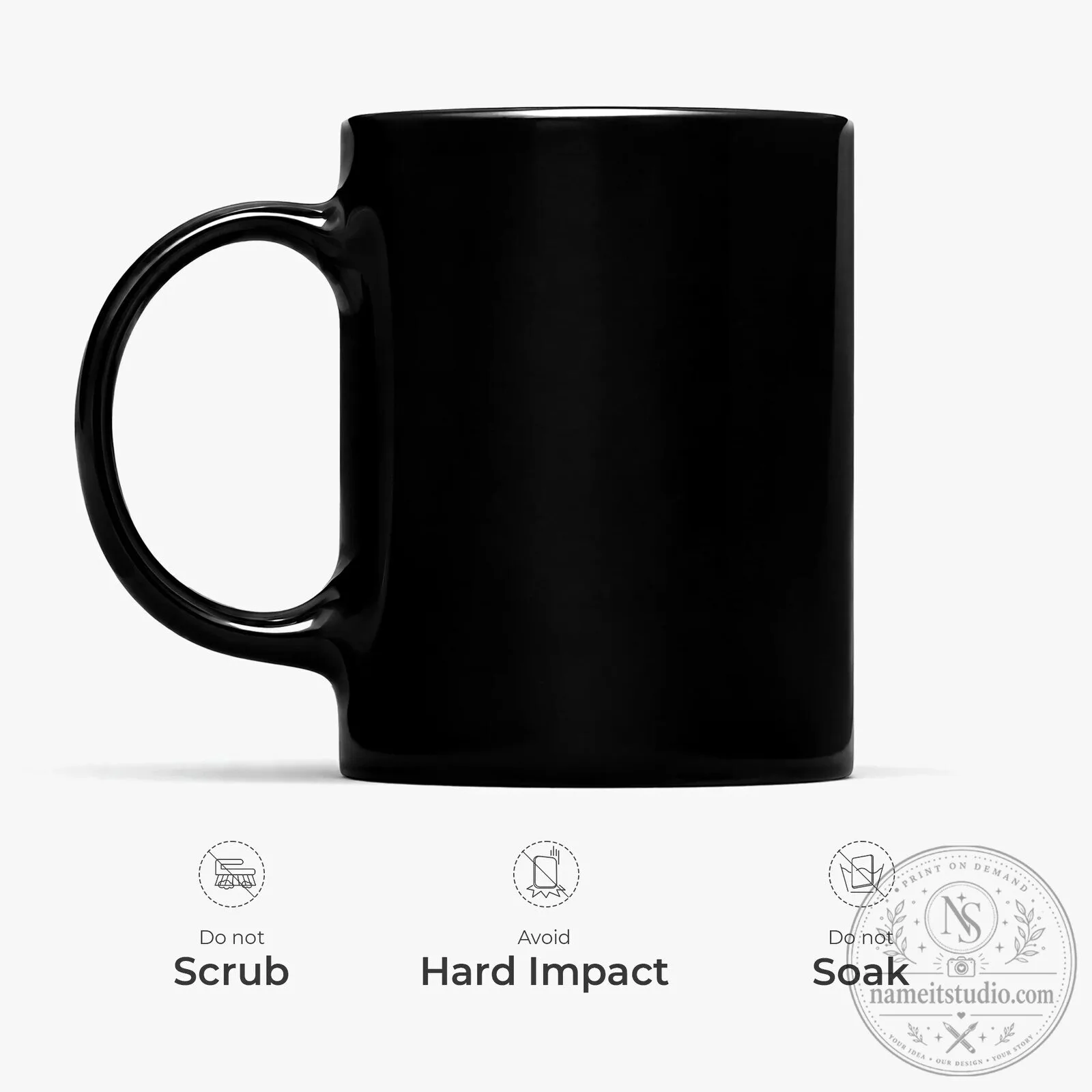 Personalized Daddy We Love You Golden Fists Black Coffee Mug 10 Personalized Daddy We Love You Golden Fists Black Coffee Mug