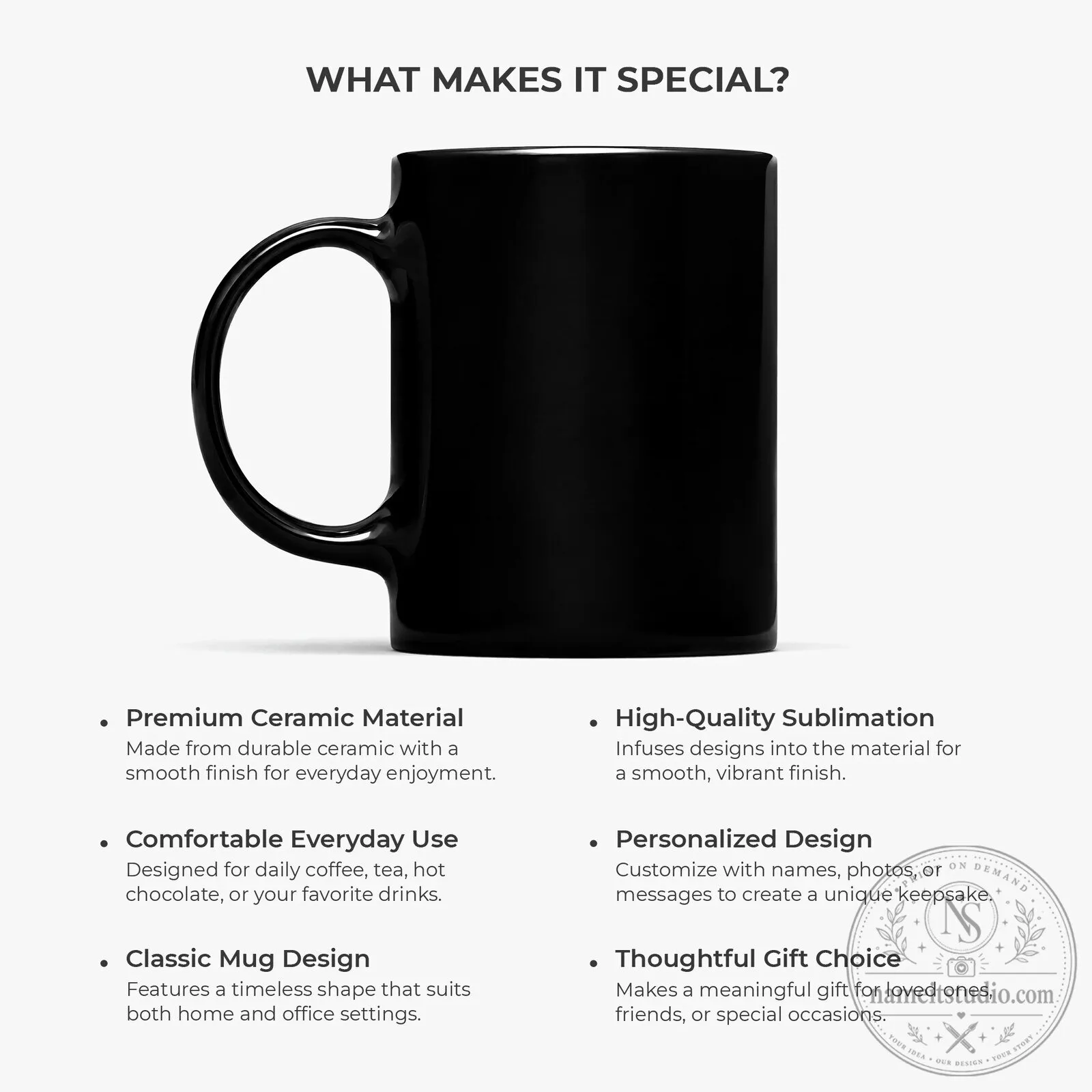 Personalized Daddy We Love You Golden Fists Black Coffee Mug 11 Personalized Daddy We Love You Golden Fists Black Coffee Mug