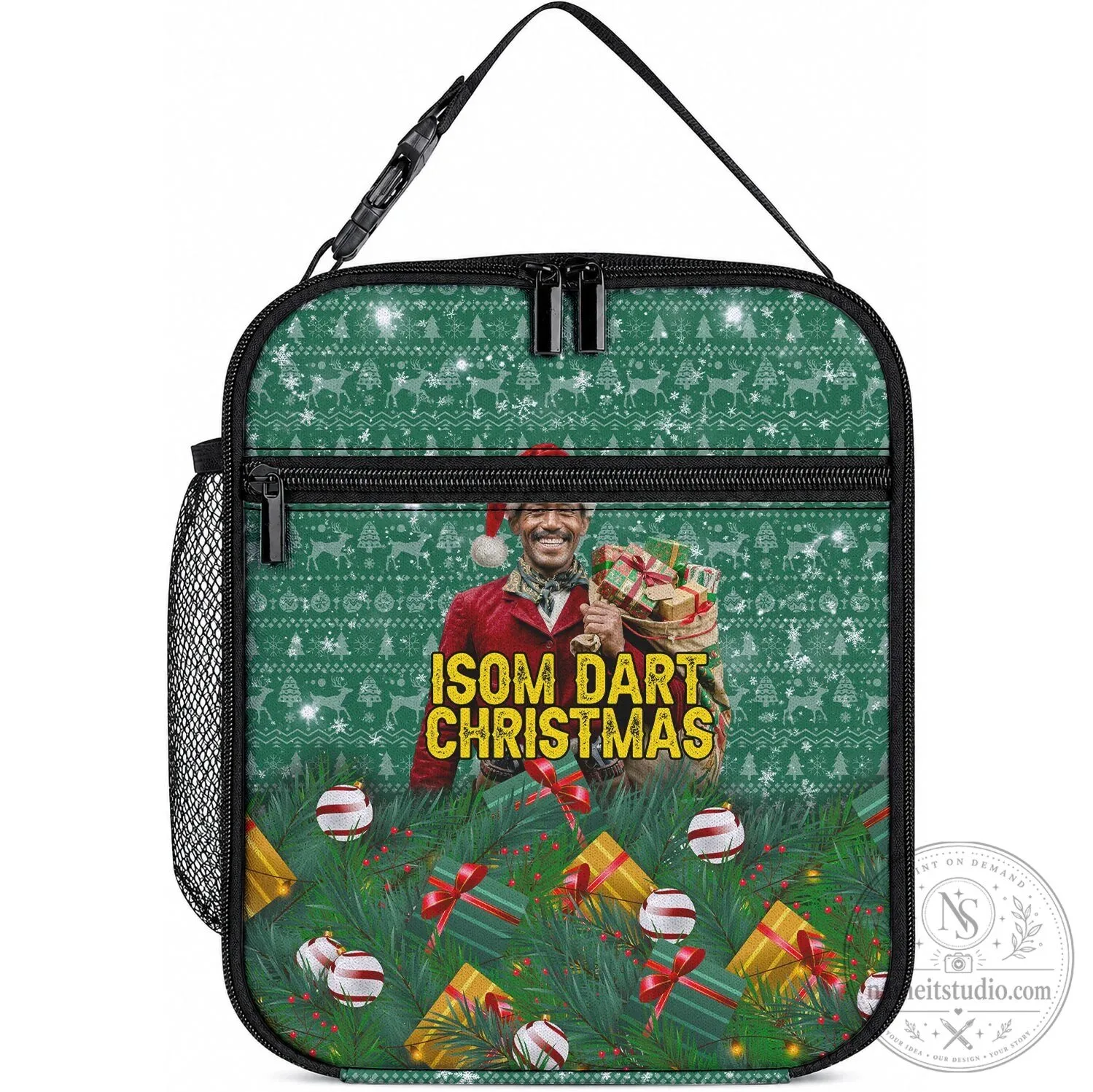 Isom Dart Christmas Holiday Reindeer Lunch Bag 7 Isom Dart Christmas Holiday Reindeer Lunch Bag