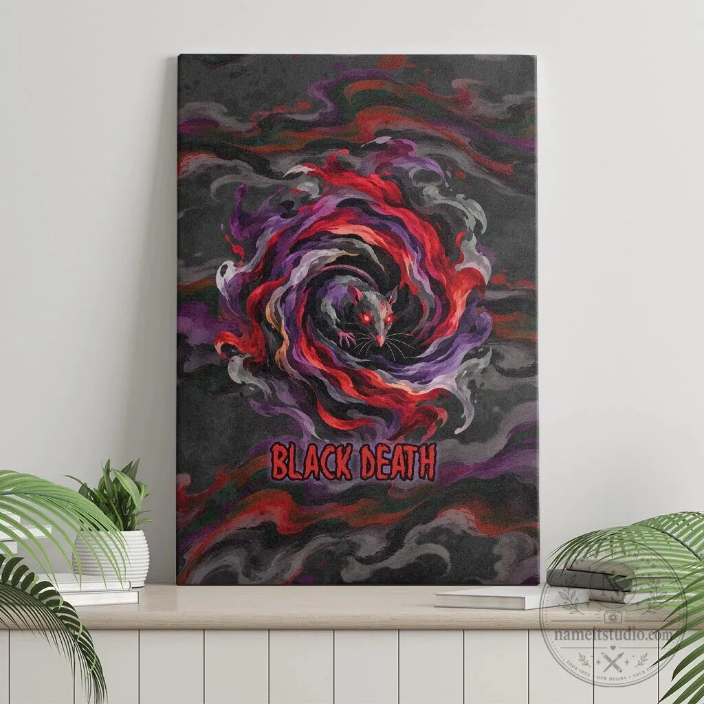 Black Death Plague Rat Swirl Dark Gothic Fantasy Horror Canvas Wall Art 8 Black Death Plague Rat Swirl Dark Gothic Fantasy Horror Canvas Wall Art