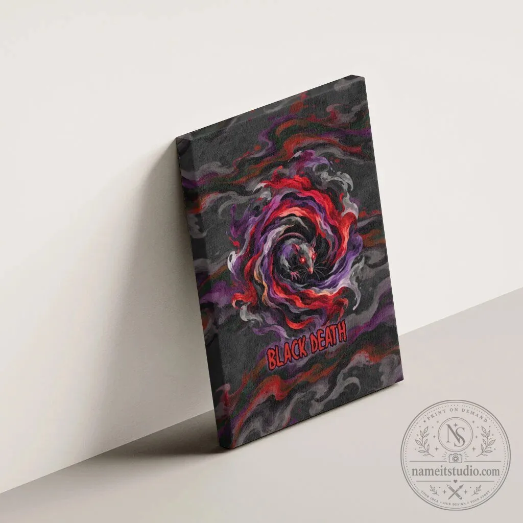 Black Death Plague Rat Swirl Dark Gothic Fantasy Horror Canvas Wall Art 13 Black Death Plague Rat Swirl Dark Gothic Fantasy Horror Canvas Wall Art