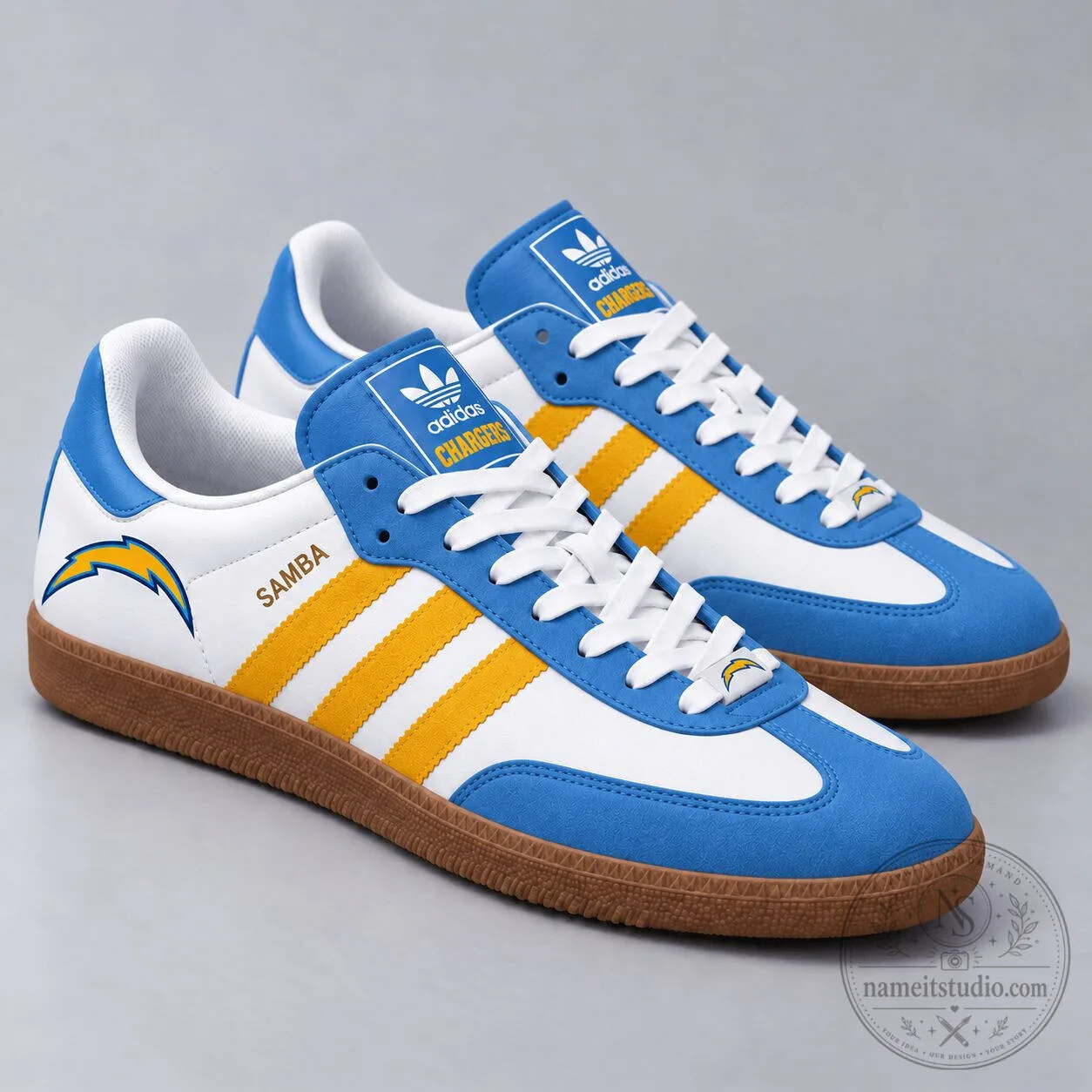 Samba Shoes featuring the Los Angeles Chargers NFL Team Logo 3 Samba Shoes featuring the Los Angeles Chargers NFL Team Logo