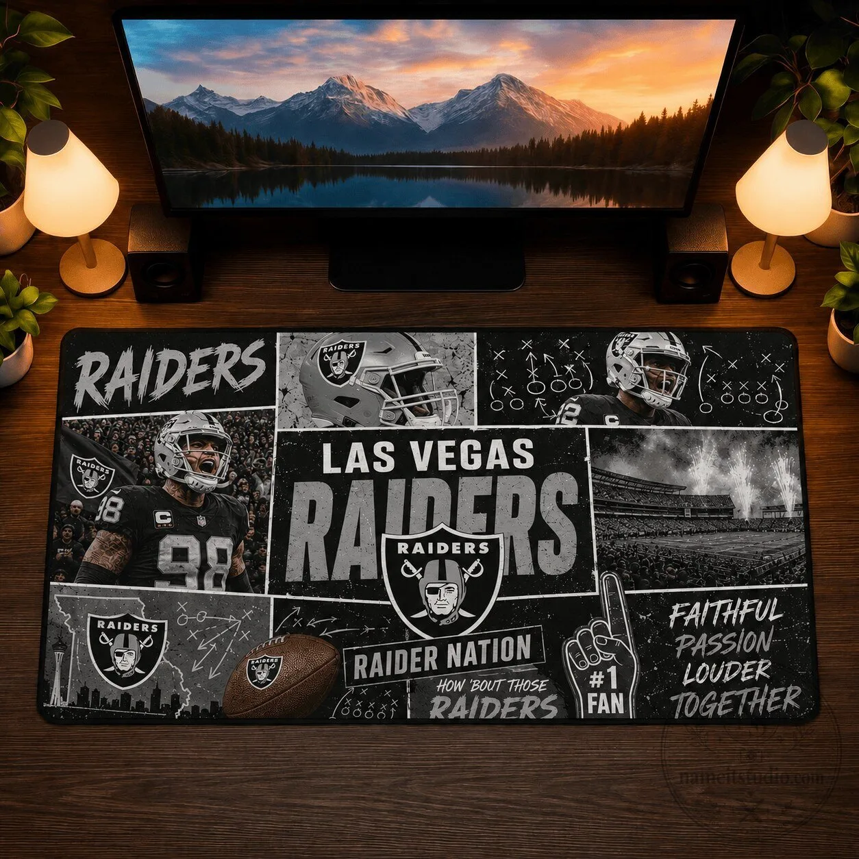 Las Vegas Raiders NFL Football Team Fan Art Mouse Pad 1 Las Vegas Raiders NFL Football Team Fan Art Mouse Pad