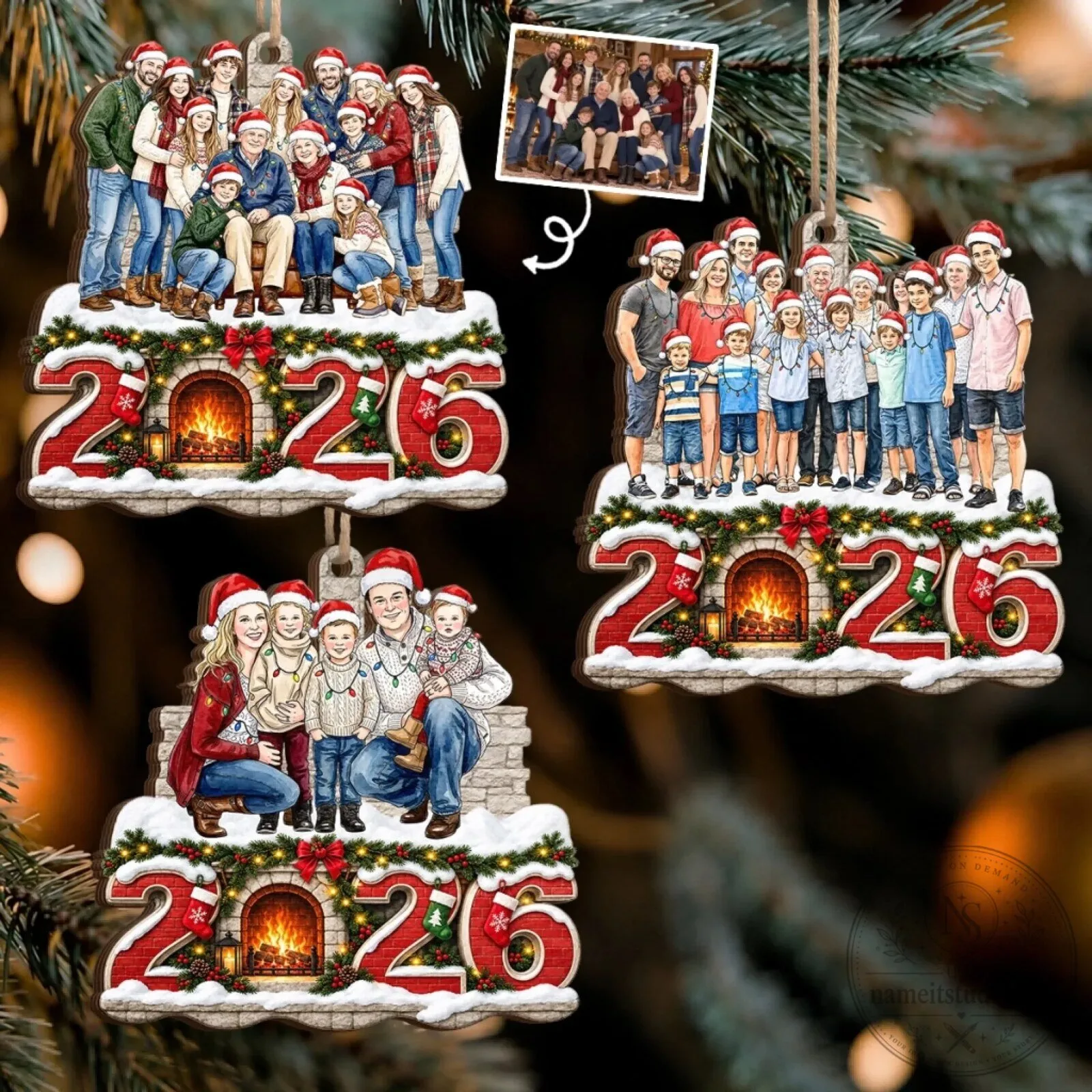 Custom Photo Family Christmas Gifts - Personalized Wooden Ornament 8 Custom Photo Family Christmas Gifts - Personalized Wooden Ornament