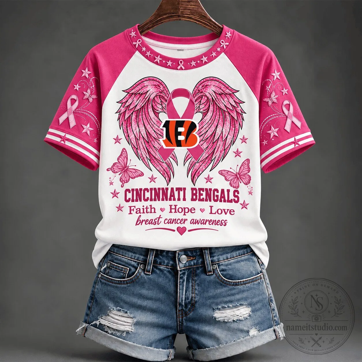 Cincinnati Bengals Faith Hope Love Breast Cancer Awareness T-Shirt 5 Cincinnati Bengals Faith Hope Love Breast Cancer Awareness T-Shirt