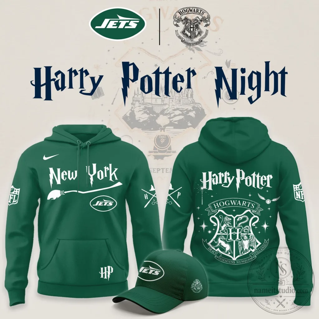 New York Jets Harry Potter Night Green Hoodie New York Jets Harry Potter Night Green Hoodie