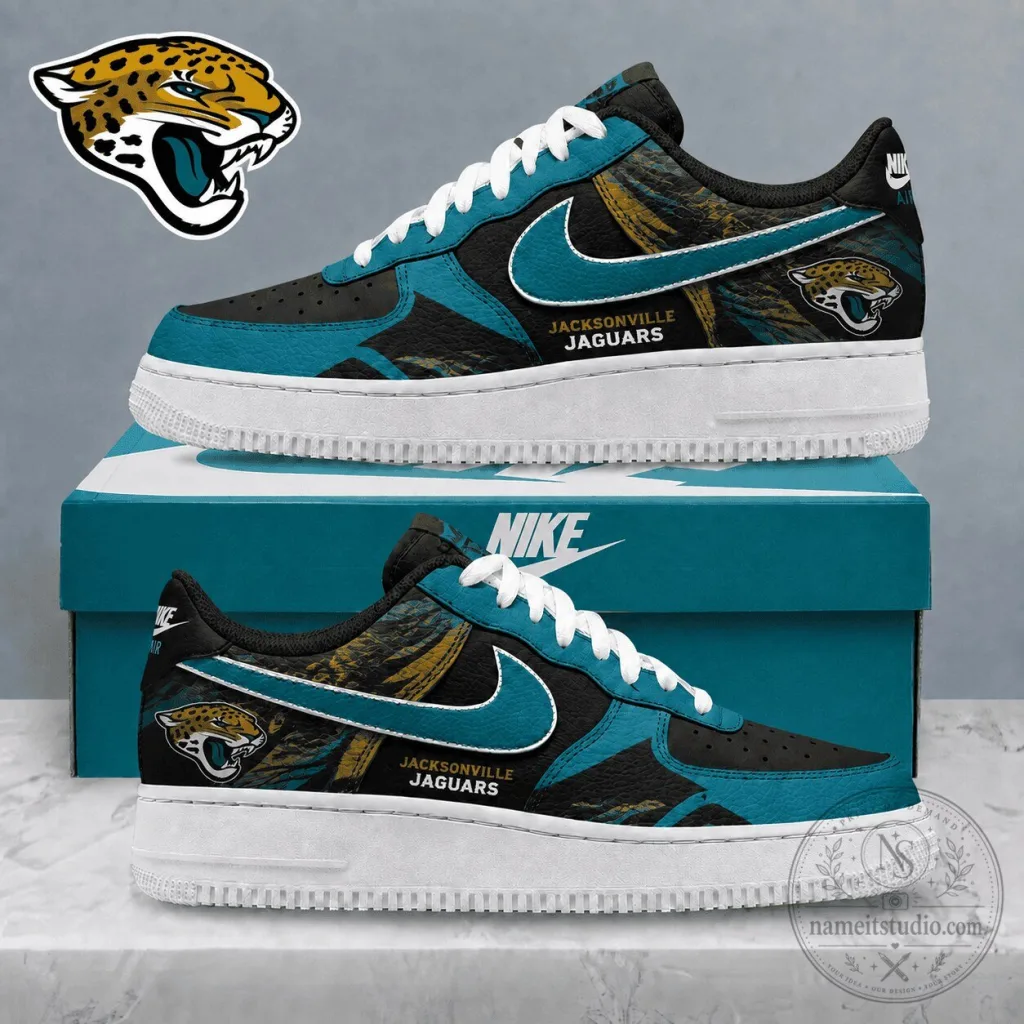 Jacksonville Jaguars NFL Team Logo Custom Air Force 1 Style Shoes Jacksonville Jaguars NFL Team Logo Custom Air Force 1 Style Shoes