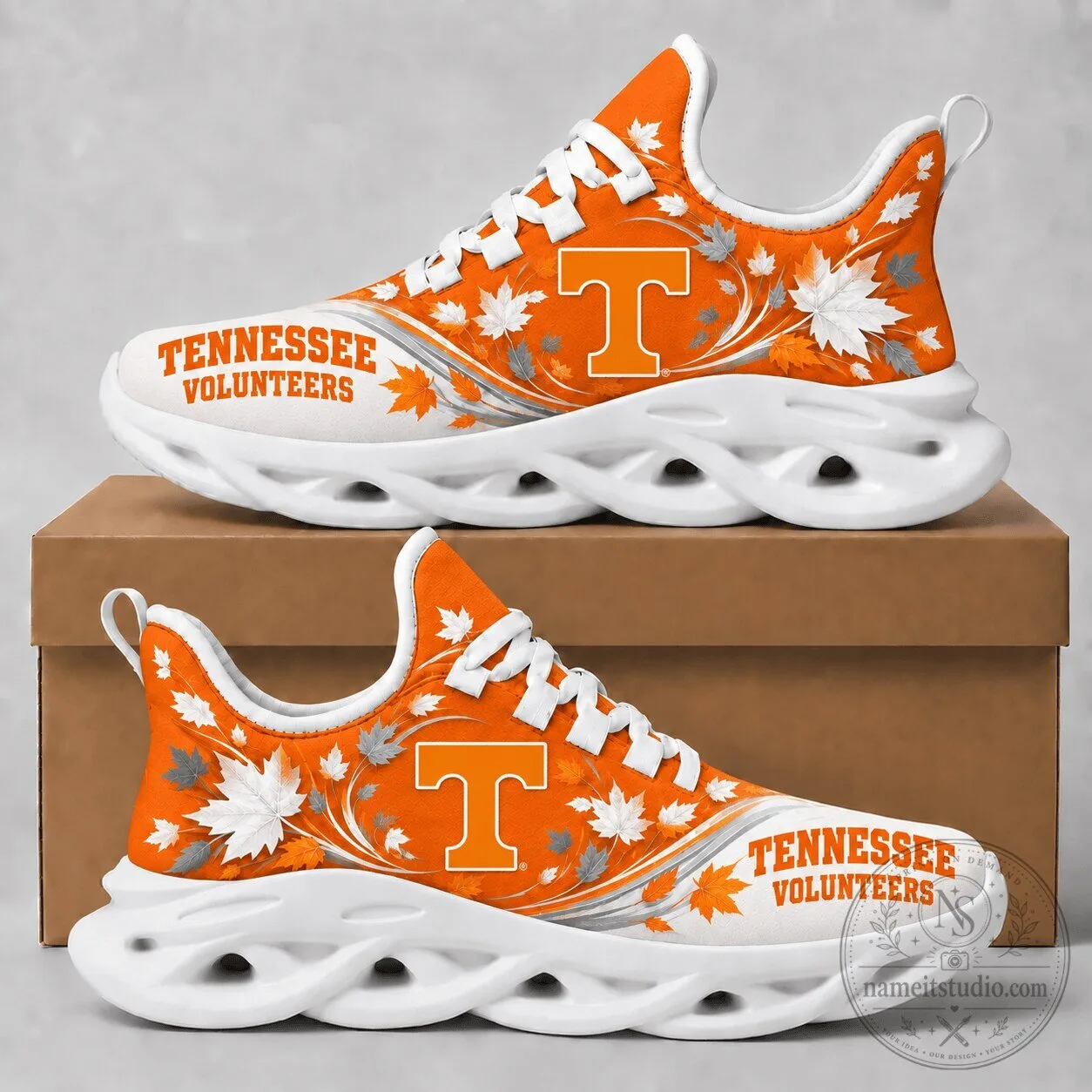 Tennessee Volunteers Fall Maple Leaves Chunky Sneakers 1 Tennessee Volunteers Fall Maple Leaves Chunky Sneakers